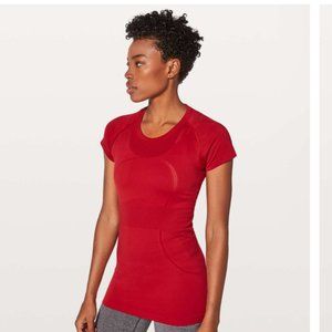 LULULEMON Dark Red Swiftly Short Sleeve Top 4